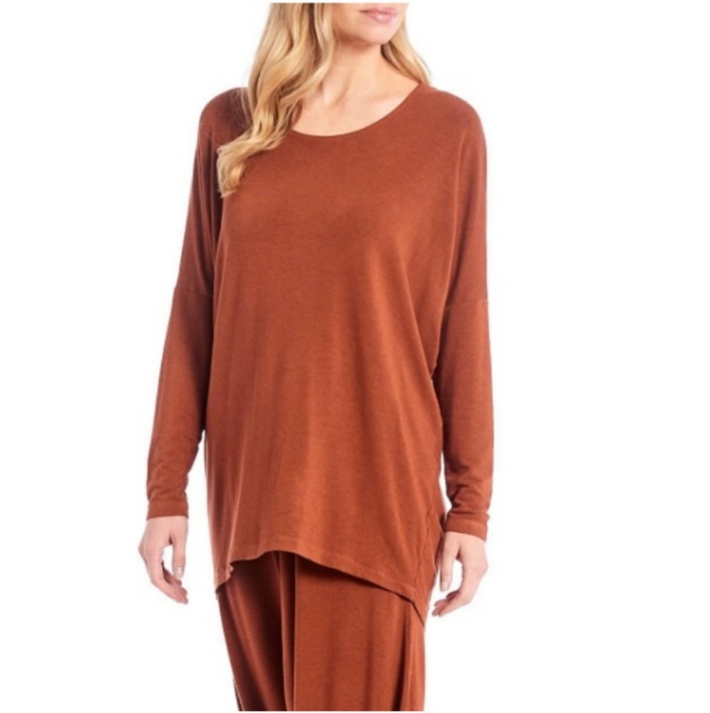Bryn Walker Rachelle Tunic Top In Sequoia Relaxed Fit Lagenlook